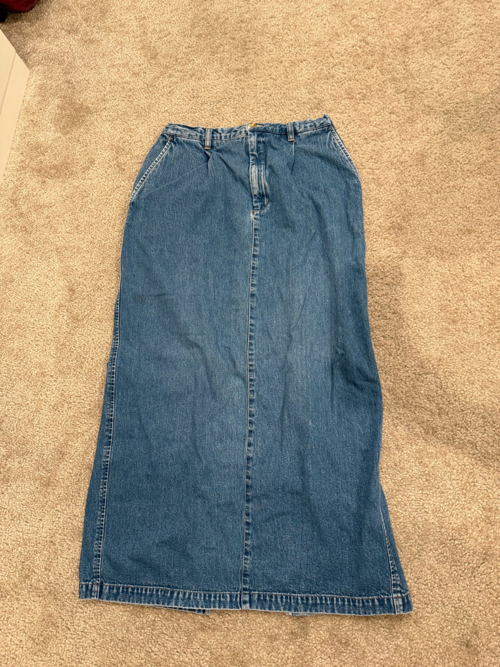 Eddie Bauer Blue Denim Maxi Skirt size 8